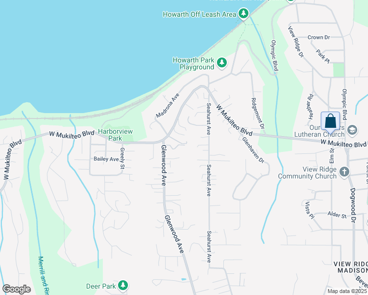 map of restaurants, bars, coffee shops, grocery stores, and more near 4617 Glenwood Avenue in Everett
