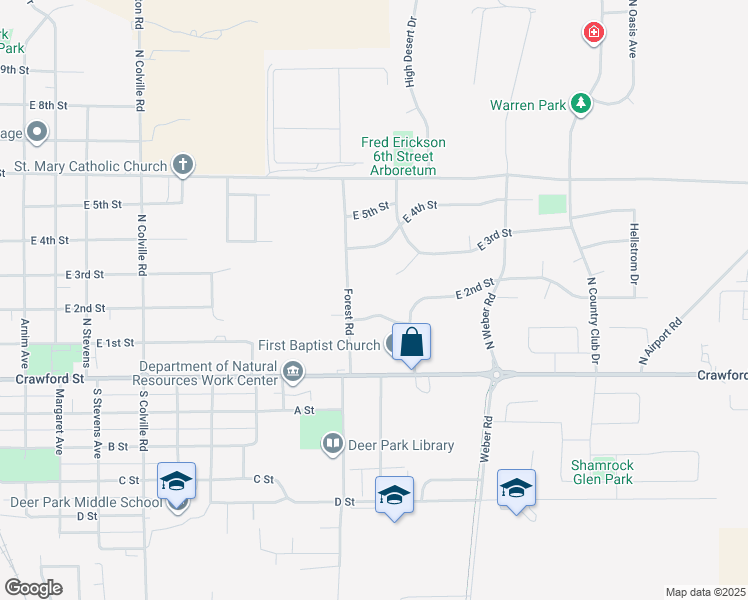 map of restaurants, bars, coffee shops, grocery stores, and more near 1127 E 2nd St in Deer Park