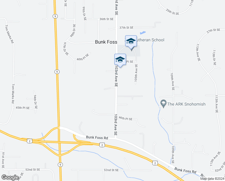 map of restaurants, bars, coffee shops, grocery stores, and more near 4302 103rd Avenue Southeast in Snohomish