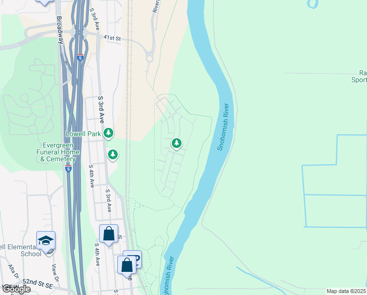 map of restaurants, bars, coffee shops, grocery stores, and more near 4504 31st Avenue Southeast in Everett