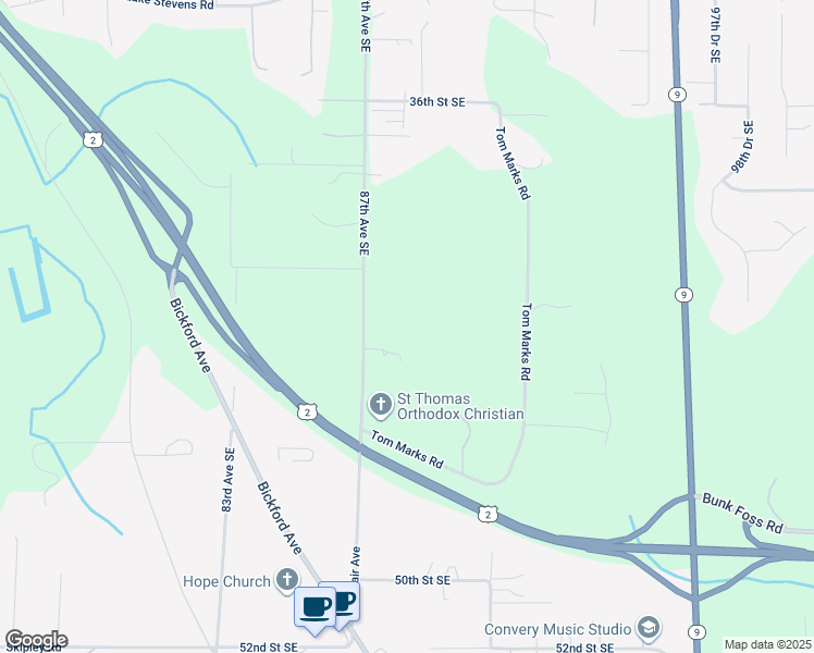 map of restaurants, bars, coffee shops, grocery stores, and more near 4221 87th Avenue Southeast in Snohomish