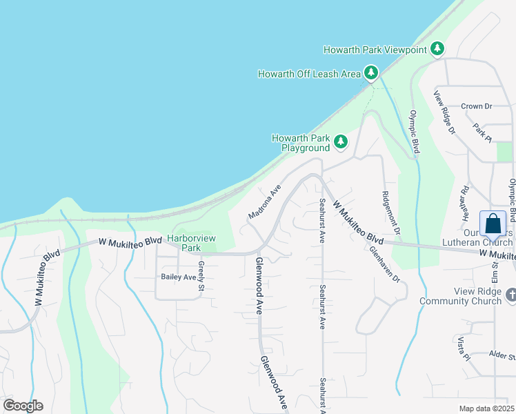 map of restaurants, bars, coffee shops, grocery stores, and more near 1415 Madrona Avenue in Everett