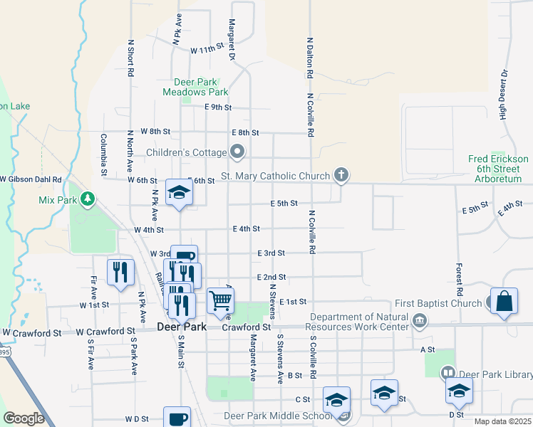 map of restaurants, bars, coffee shops, grocery stores, and more near 502 North Margaret Avenue in Deer Park