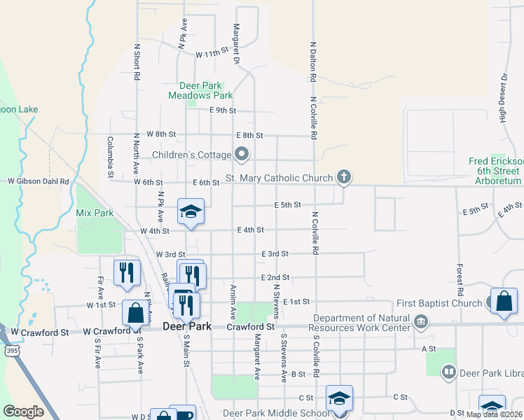 map of restaurants, bars, coffee shops, grocery stores, and more near 502 North Margaret Avenue in Deer Park