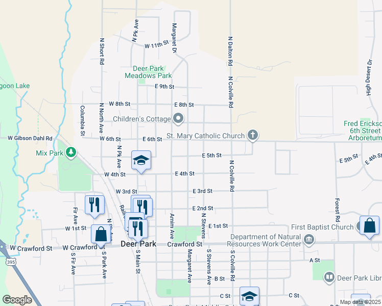 map of restaurants, bars, coffee shops, grocery stores, and more near 502 North Margaret Avenue in Deer Park