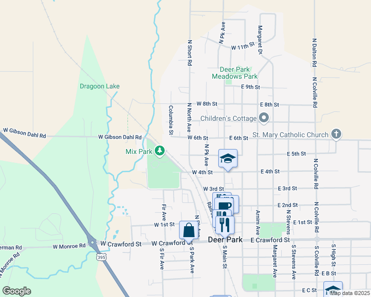 map of restaurants, bars, coffee shops, grocery stores, and more near 503 North North Avenue in Deer Park