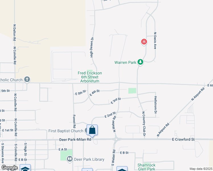 map of restaurants, bars, coffee shops, grocery stores, and more near 1339 East 4th Street in Deer Park
