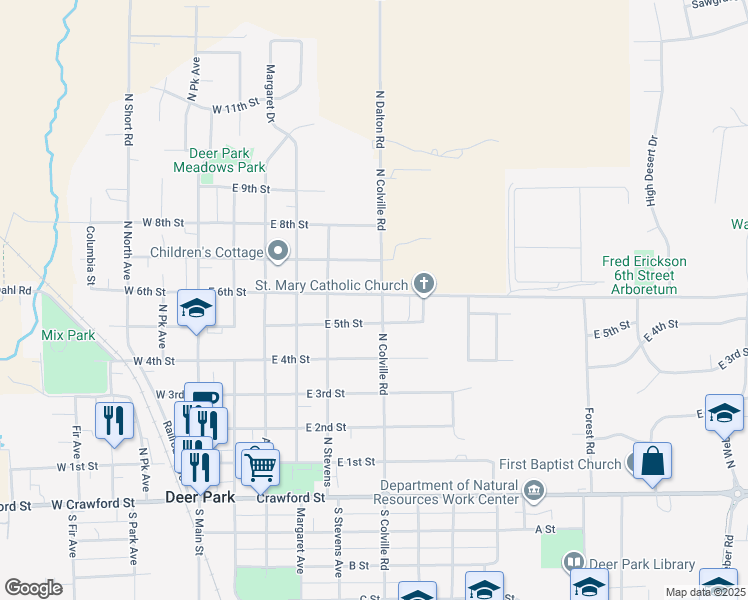 map of restaurants, bars, coffee shops, grocery stores, and more near 430 East 6th Street in Deer Park