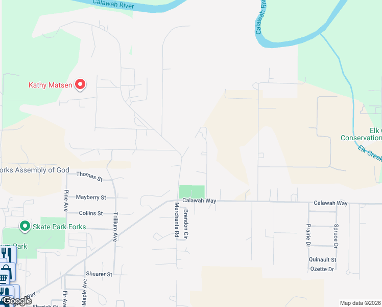 map of restaurants, bars, coffee shops, grocery stores, and more near 770 Nelson Road in Forks