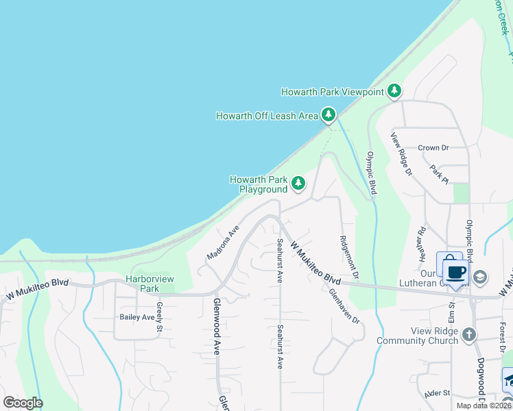 map of restaurants, bars, coffee shops, grocery stores, and more near 1231 Madrona Avenue in Everett