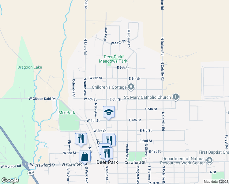 map of restaurants, bars, coffee shops, grocery stores, and more near 653 North Vernon Avenue in Deer Park