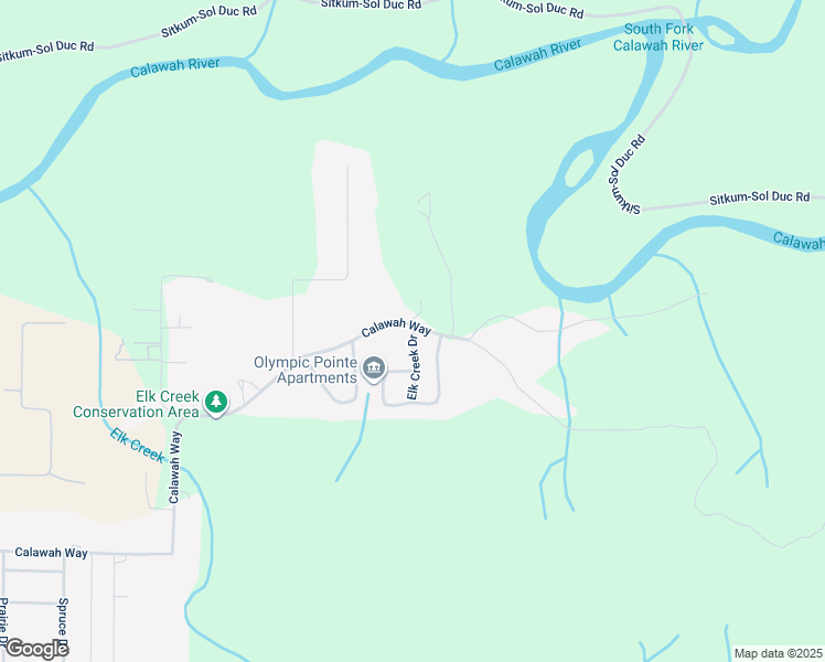 map of restaurants, bars, coffee shops, grocery stores, and more near 39 Elk Creek Drive in Forks