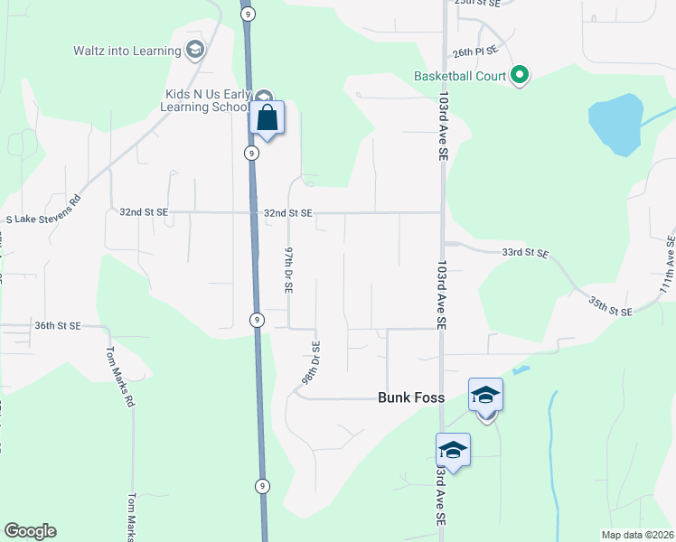 map of restaurants, bars, coffee shops, grocery stores, and more near 3330 99th Drive Southeast in Lake Stevens