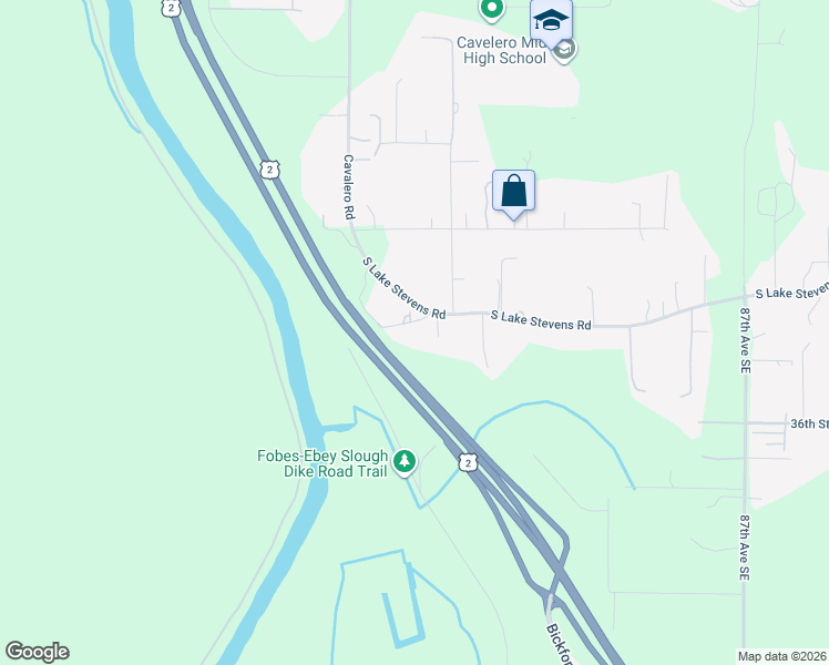 map of restaurants, bars, coffee shops, grocery stores, and more near 7710 South Lake Stevens Road in Lake Stevens