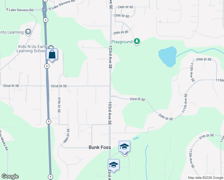 map of restaurants, bars, coffee shops, grocery stores, and more near 3211 103rd Avenue Southeast in Lake Stevens