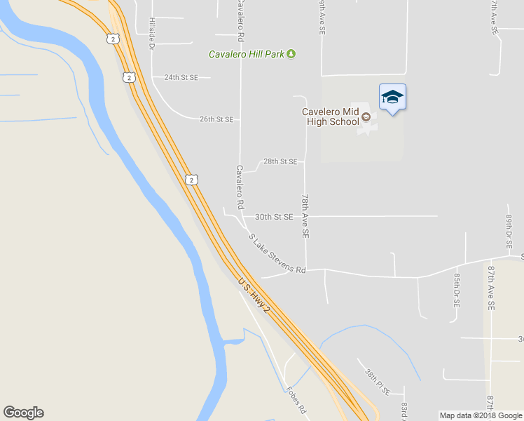 map of restaurants, bars, coffee shops, grocery stores, and more near 7533 30th Street Southeast in Lake Stevens