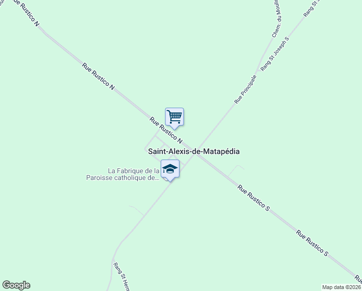 map of restaurants, bars, coffee shops, grocery stores, and more near 106 Rue Rustico Nord in Saint-Alexis