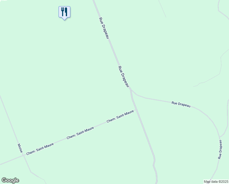 map of restaurants, bars, coffee shops, grocery stores, and more near 413 Rue Drapeau in Balmoral