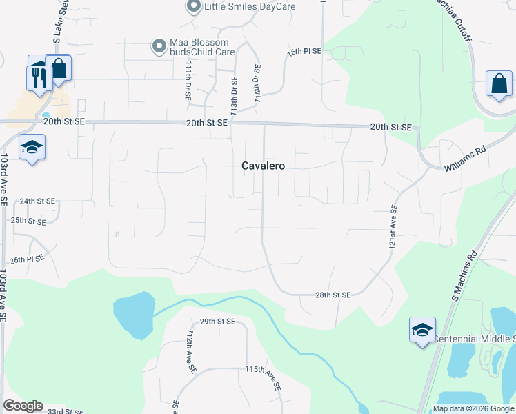 map of restaurants, bars, coffee shops, grocery stores, and more near 2318 115th Avenue Southeast in Lake Stevens