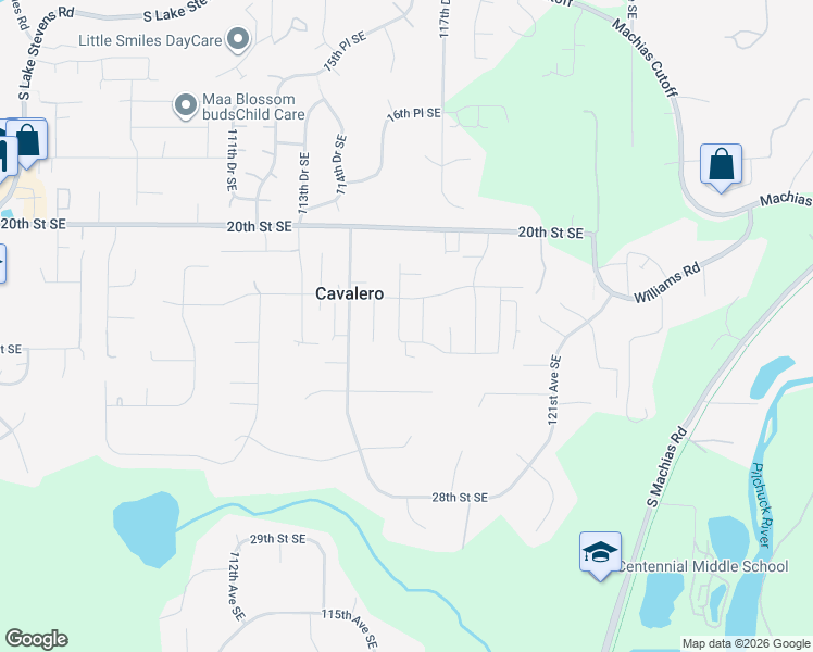map of restaurants, bars, coffee shops, grocery stores, and more near 2221 116th Drive Southeast in Lake Stevens