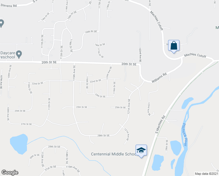 map of restaurants, bars, coffee shops, grocery stores, and more near 2217 119th Avenue Southeast in Lake Stevens
