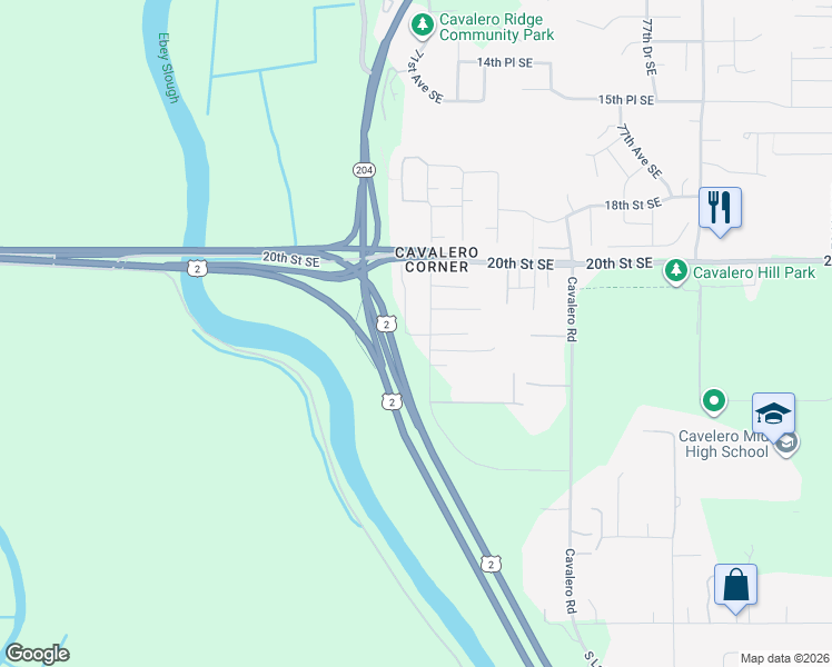 map of restaurants, bars, coffee shops, grocery stores, and more near 2126 Valley View Drive in Lake Stevens