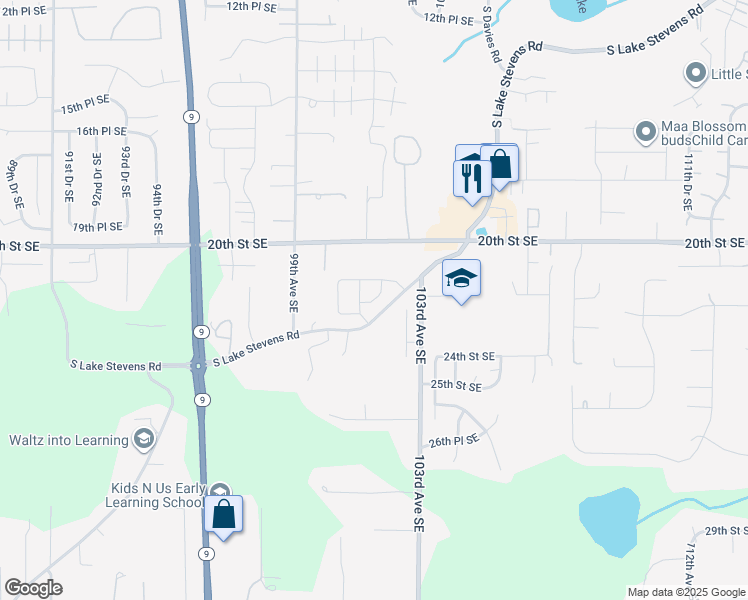 map of restaurants, bars, coffee shops, grocery stores, and more near 10126 21st Place Southeast in Lake Stevens