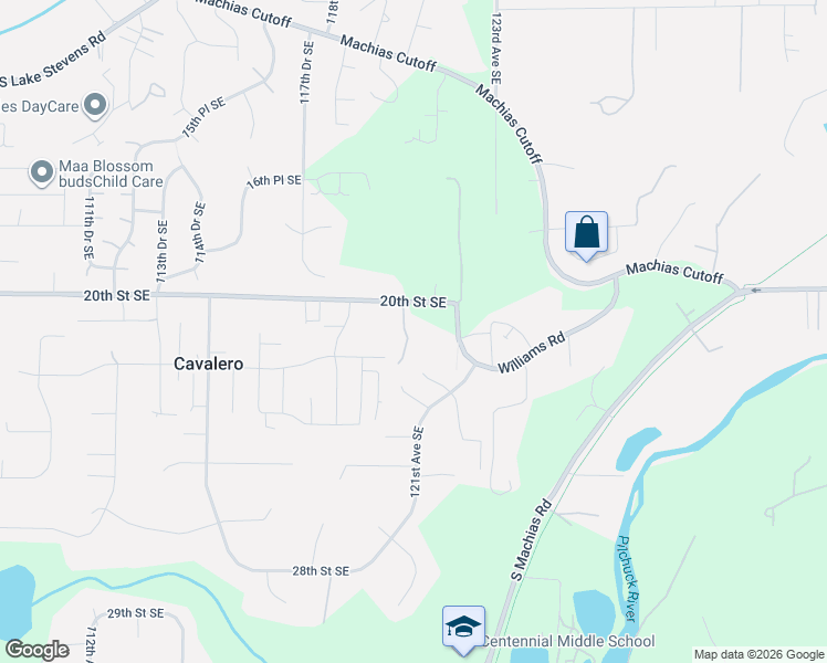 map of restaurants, bars, coffee shops, grocery stores, and more near 2104 120th Ave SE in Lake Stevens
