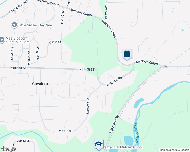 map of restaurants, bars, coffee shops, grocery stores, and more near 12019 21st Street Southeast in Lake Stevens
