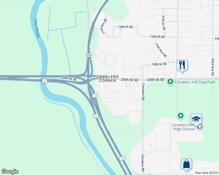 map of restaurants, bars, coffee shops, grocery stores, and more near 2031 71st Avenue Southeast in Lake Stevens