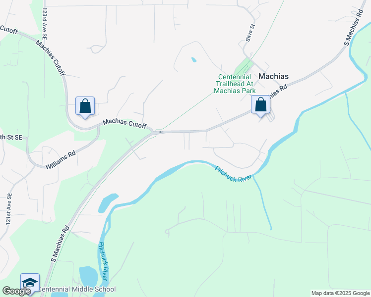 map of restaurants, bars, coffee shops, grocery stores, and more near 13200 South Machias Road in Snohomish