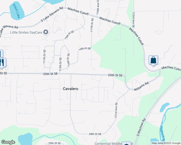 map of restaurants, bars, coffee shops, grocery stores, and more near 1918 117th Drive Southeast in Lake Stevens