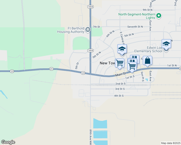 map of restaurants, bars, coffee shops, grocery stores, and more near West Avenue in New Town