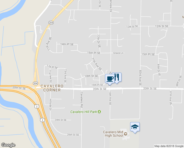 map of restaurants, bars, coffee shops, grocery stores, and more near 7539 18th Street Southeast in Lake Stevens