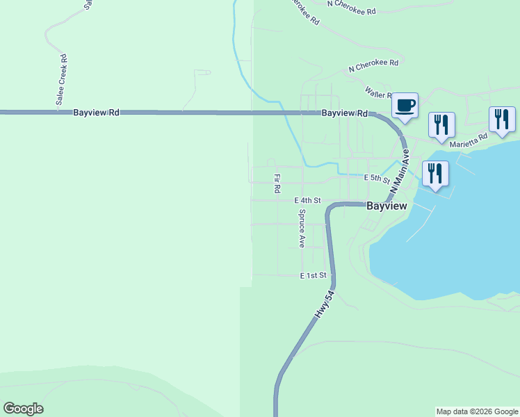 map of restaurants, bars, coffee shops, grocery stores, and more near 16028 East 4th Street in Bayview