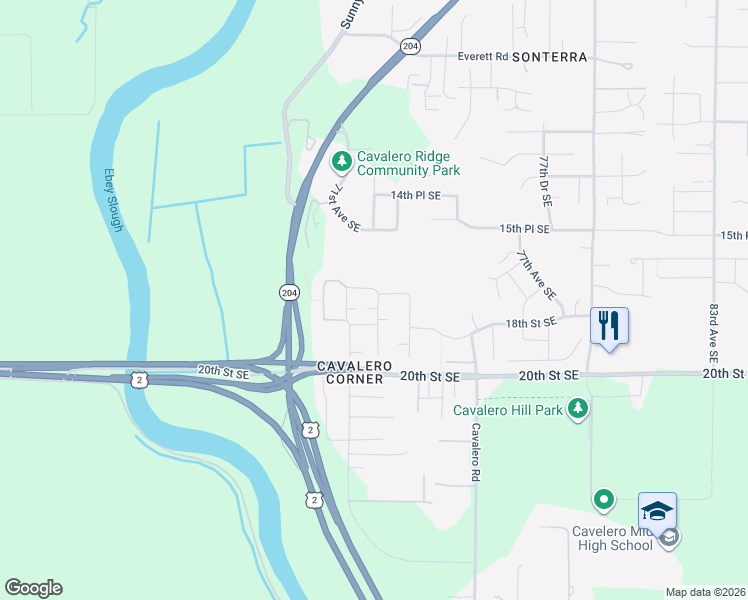 map of restaurants, bars, coffee shops, grocery stores, and more near 7124 17th Place Southeast in Lake Stevens
