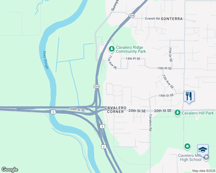 map of restaurants, bars, coffee shops, grocery stores, and more near 1711 70th Avenue Southeast in Lake Stevens