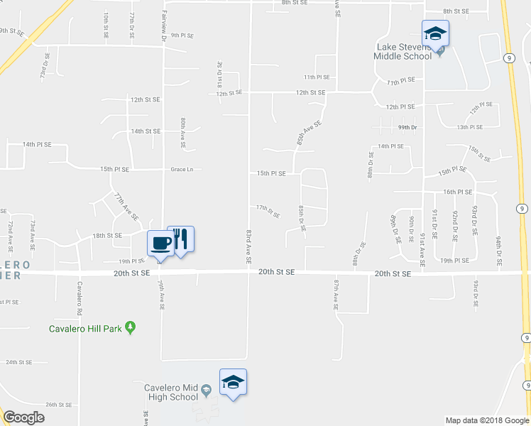 map of restaurants, bars, coffee shops, grocery stores, and more near 8324 17th Street Southeast in Lake Stevens