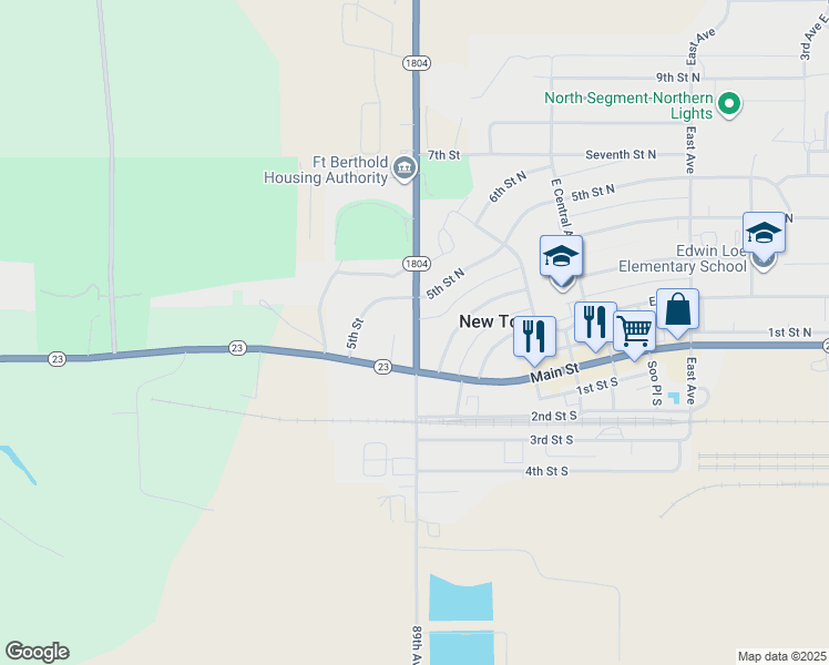 map of restaurants, bars, coffee shops, grocery stores, and more near 3964 89th Avenue Northwest in New Town