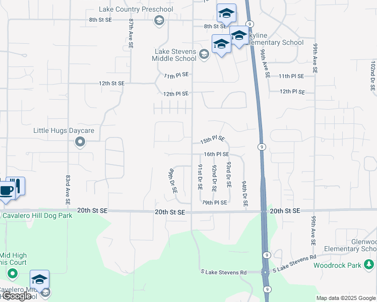 map of restaurants, bars, coffee shops, grocery stores, and more near 9031 16th Place Southeast in Lake Stevens