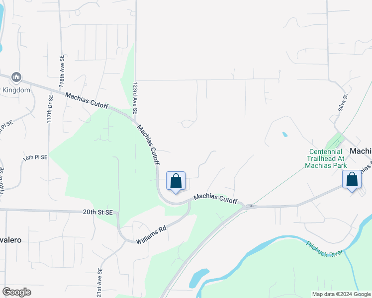 map of restaurants, bars, coffee shops, grocery stores, and more near 12421 Machias Cutoff Road in Lake Stevens
