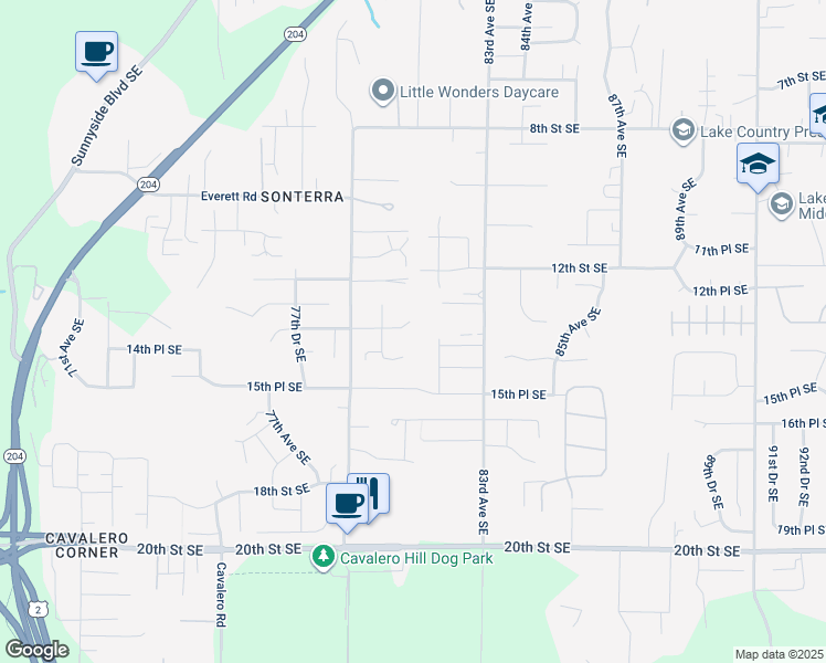 map of restaurants, bars, coffee shops, grocery stores, and more near 8032 14th Street Southeast in Lake Stevens