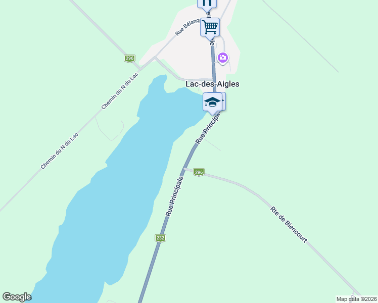map of restaurants, bars, coffee shops, grocery stores, and more near 31 Rue Principale in Lac-des-Aigles