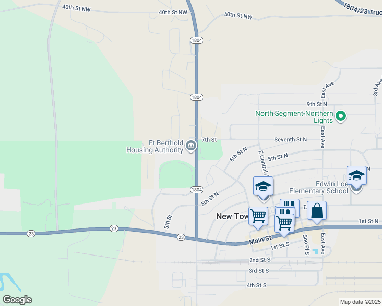 map of restaurants, bars, coffee shops, grocery stores, and more near West Avenue in New Town