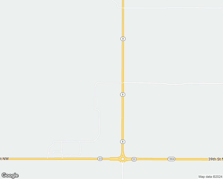 map of restaurants, bars, coffee shops, grocery stores, and more near 3945 North Dakota 8 in New Town