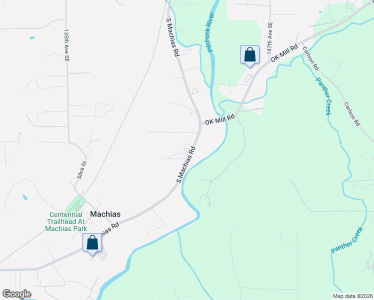 map of restaurants, bars, coffee shops, grocery stores, and more near 1212 South Machias Road in Snohomish