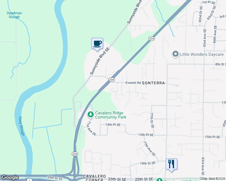 map of restaurants, bars, coffee shops, grocery stores, and more near 1029 73rd Drive Southeast in Lake Stevens