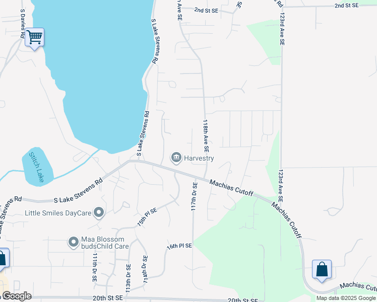 map of restaurants, bars, coffee shops, grocery stores, and more near 1102 117th Drive Southeast in Lake Stevens