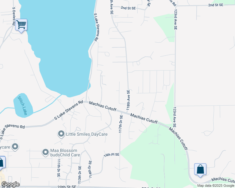 map of restaurants, bars, coffee shops, grocery stores, and more near 1030 117th Drive Southeast in Lake Stevens