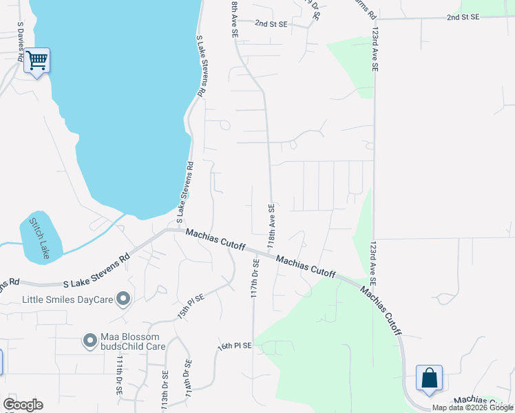 map of restaurants, bars, coffee shops, grocery stores, and more near 1023 117th Drive Southeast in Lake Stevens